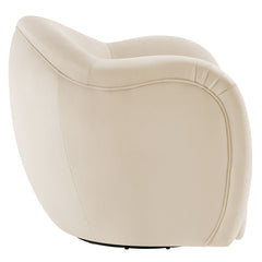 Compose Alabaster Performance Velvet Swivel Armchair - Ornate Home
