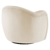 Compose Alabaster Performance Velvet Swivel Armchair - Ornate Home