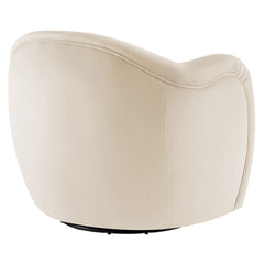 Compose Alabaster Performance Velvet Swivel Armchair - Ornate Home