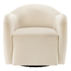 Compose Alabaster Performance Velvet Swivel Armchair - Ornate Home