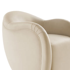 Compose Alabaster Performance Velvet Swivel Armchair - Ornate Home