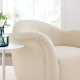 Compose Alabaster Performance Velvet Swivel Armchair - Ornate Home