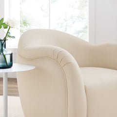 Compose Alabaster Performance Velvet Swivel Armchair - Ornate Home