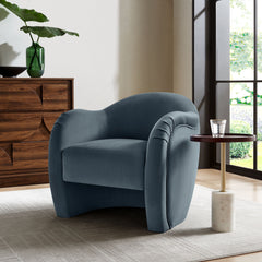 Compose Cadet Blue Performance Velvet Accent Chair - Ornate Home