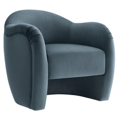 Compose Cadet Blue Performance Velvet Accent Chair - Ornate Home