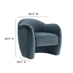 Compose Cadet Blue Performance Velvet Accent Chair - Ornate Home