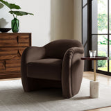 Compose Chocolate Brown Performance Velvet Accent Chair - Ornate Home