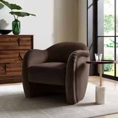 Compose Chocolate Brown Performance Velvet Accent Chair - Ornate Home