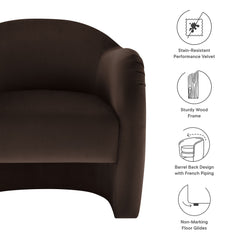 Compose Chocolate Brown Performance Velvet Accent Chair - Ornate Home