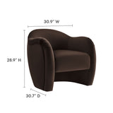 Compose Chocolate Brown Performance Velvet Accent Chair - Ornate Home