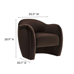 Compose Chocolate Brown Performance Velvet Accent Chair - Ornate Home