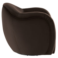 Compose Chocolate Brown Performance Velvet Swivel Armchair - Ornate Home