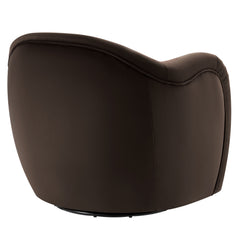 Compose Chocolate Brown Performance Velvet Swivel Armchair - Ornate Home