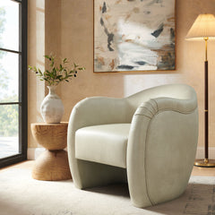 Compose Mineral Barrel Vegan Leather Accent Chair - Ornate Home