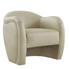 Compose Mineral Barrel Vegan Leather Accent Chair - Ornate Home