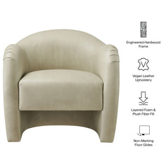 Compose Mineral Barrel Vegan Leather Accent Chair - Ornate Home