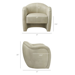 Compose Mineral Barrel Vegan Leather Accent Chair - Ornate Home