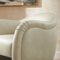 Compose Mineral Barrel Vegan Leather Accent Chair - Ornate Home