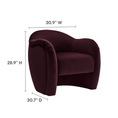 Compose Mulberry Performance Velvet Accent Chair - Ornate Home