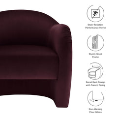 Compose Mulberry Performance Velvet Accent Chair - Ornate Home