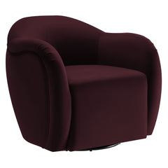 Compose Mulberry Performance Velvet Swivel Armchair - Ornate Home