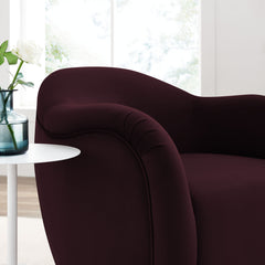 Compose Mulberry Performance Velvet Swivel Armchair - Ornate Home