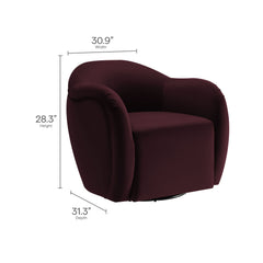 Compose Mulberry Performance Velvet Swivel Armchair - Ornate Home
