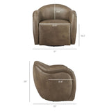 Compose Mustard Barrel Vegan Leather Swivel Armchair