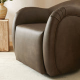 Compose Mustard Barrel Vegan Leather Swivel Armchair