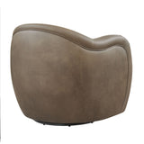 Compose Mustard Barrel Vegan Leather Swivel Armchair