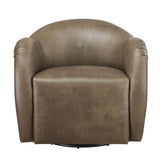 Compose Mustard Barrel Vegan Leather Swivel Armchair