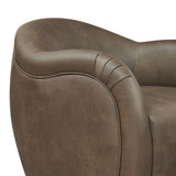 Compose Mustard Barrel Vegan Leather Swivel Armchair
