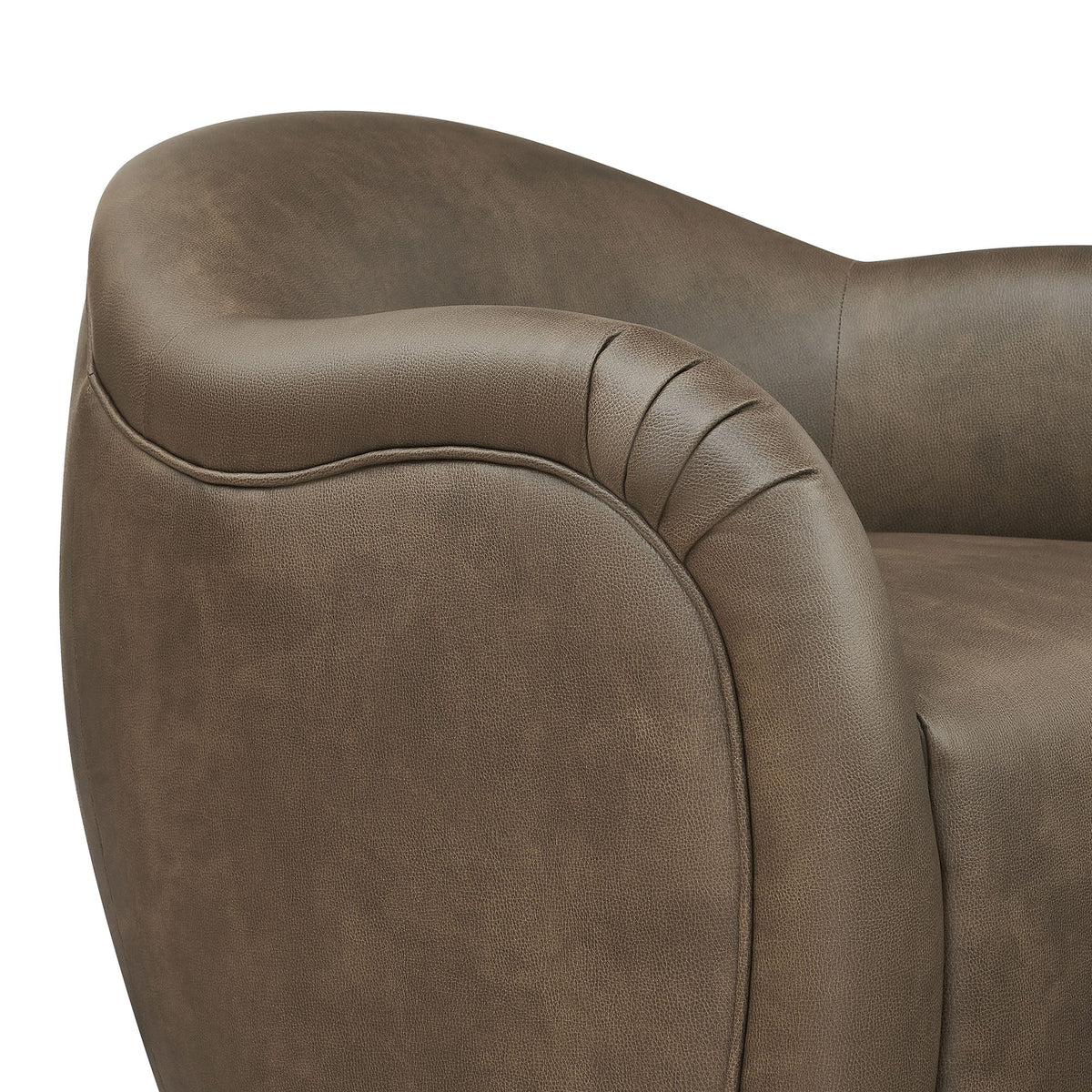 Compose Mustard Barrel Vegan Leather Swivel Armchair