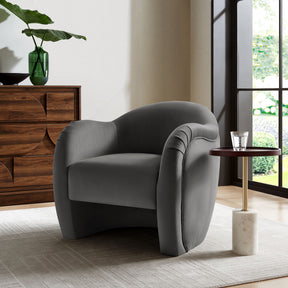 Compose Storm Gray Performance Velvet Accent Chair - Ornate Home