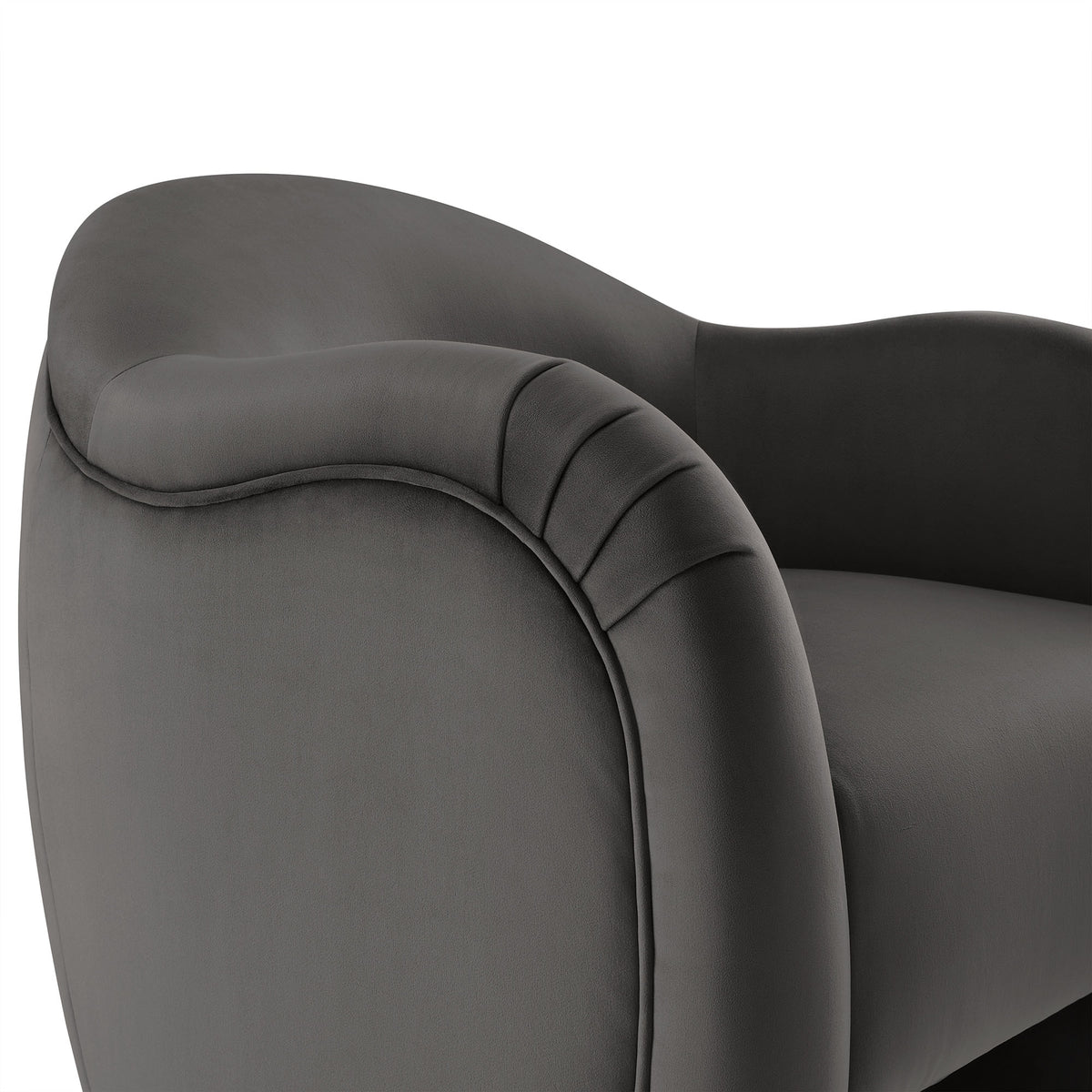 Compose Storm Gray Performance Velvet Accent Chair - Ornate Home