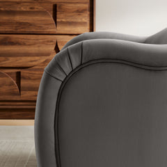 Compose Storm Gray Performance Velvet Accent Chair - Ornate Home