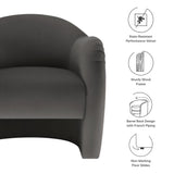 Compose Storm Gray Performance Velvet Accent Chair - Ornate Home