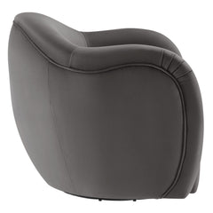 Compose Storm Gray Performance Velvet Swivel Armchair - Ornate Home