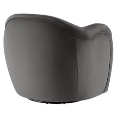 Compose Storm Gray Performance Velvet Swivel Armchair - Ornate Home