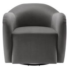 Compose Storm Gray Performance Velvet Swivel Armchair - Ornate Home