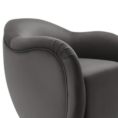Compose Storm Gray Performance Velvet Swivel Armchair - Ornate Home
