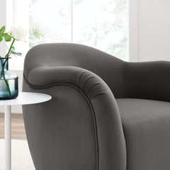 Compose Storm Gray Performance Velvet Swivel Armchair - Ornate Home