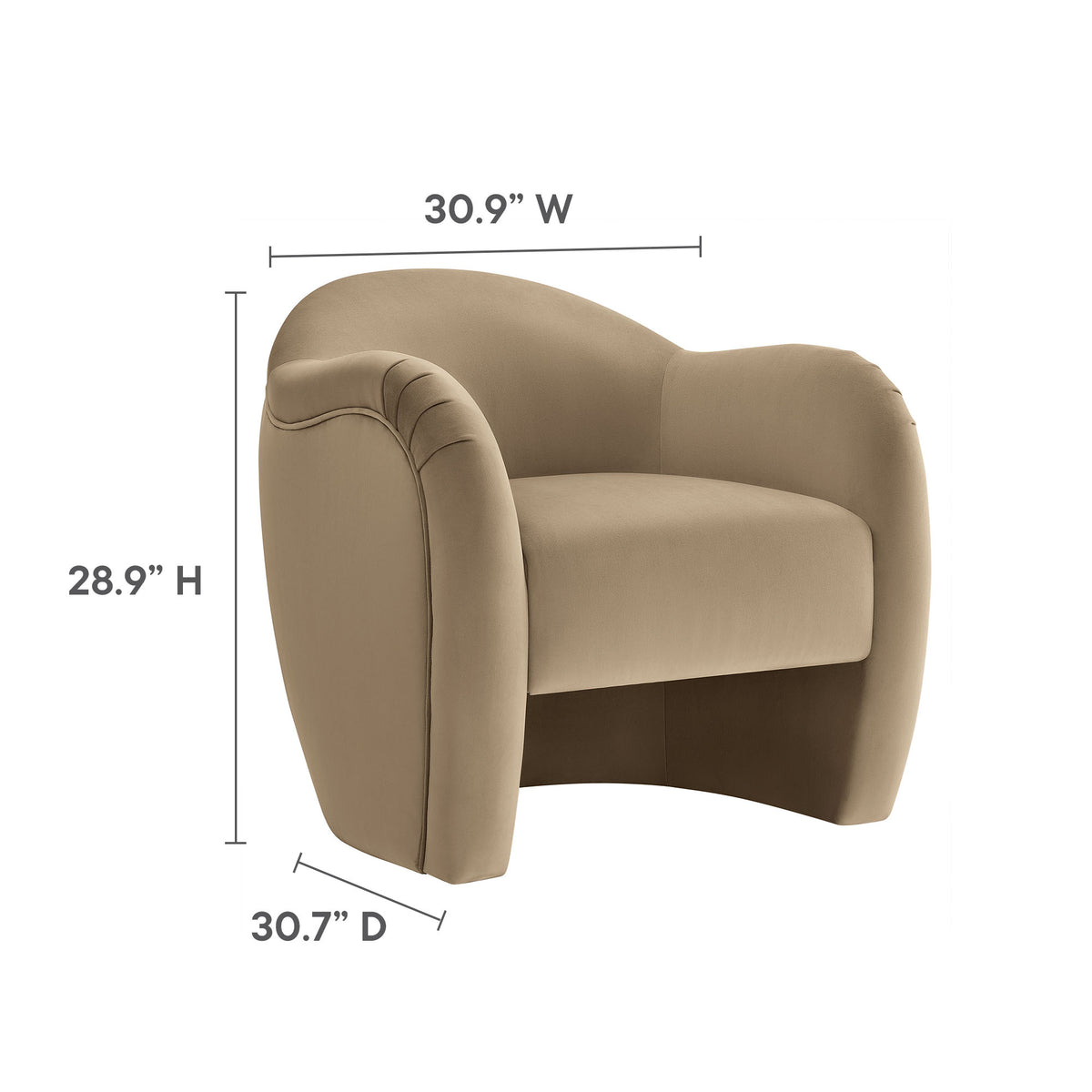 Compose Taupe Performance Velvet Accent Chair - Ornate Home