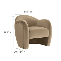 Compose Taupe Performance Velvet Accent Chair - Ornate Home