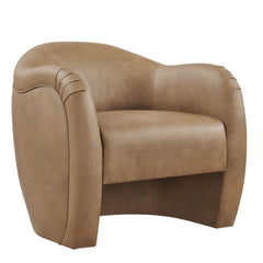 Compose Toast Barrel Vegan Leather Accent Chair - Ornate Home