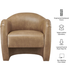 Compose Toast Barrel Vegan Leather Accent Chair - Ornate Home