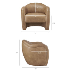 Compose Toast Barrel Vegan Leather Accent Chair - Ornate Home