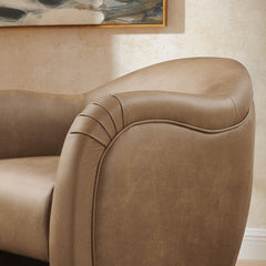 Compose Toast Barrel Vegan Leather Accent Chair - Ornate Home
