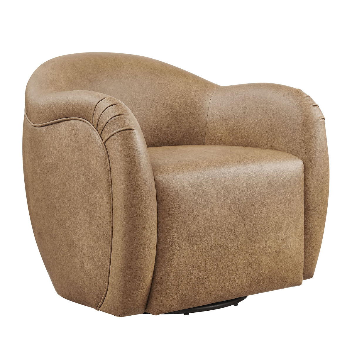 Compose Toast Barrel Vegan Leather Swivel Armchair