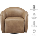 Compose Toast Barrel Vegan Leather Swivel Armchair